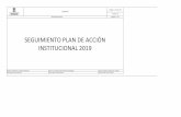 SEGUIMIENTO PLAN DE ACCIÓN INSTITUCIONAL 2019