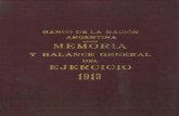 Memorias y Balance General 1913