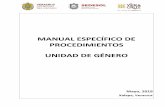 MANUAL ESPECÍFICO DE PROCEDIMIENTOS UNIDAD DE GÉNERO