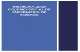 MEMORIA 2019 COLEGIO OFICIAL DE ENFERMERIA DE SEGOVIA