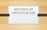 Metodos de investigacion